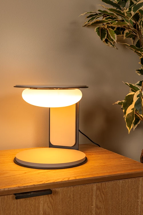 Lucide ALINDA - Tischlampe - Ø 20 cm - LED Dim. - 1x9W 3000K - Taupe | Essential - Atmosphäre 1